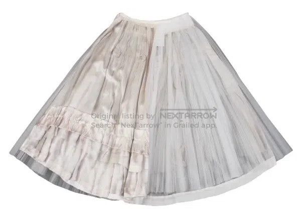 Comme des Garcons Comme Des Garcons size M White vintage pattern sheer skirt Size 25" / US 0 / IT 36 - 3 Thumbnail