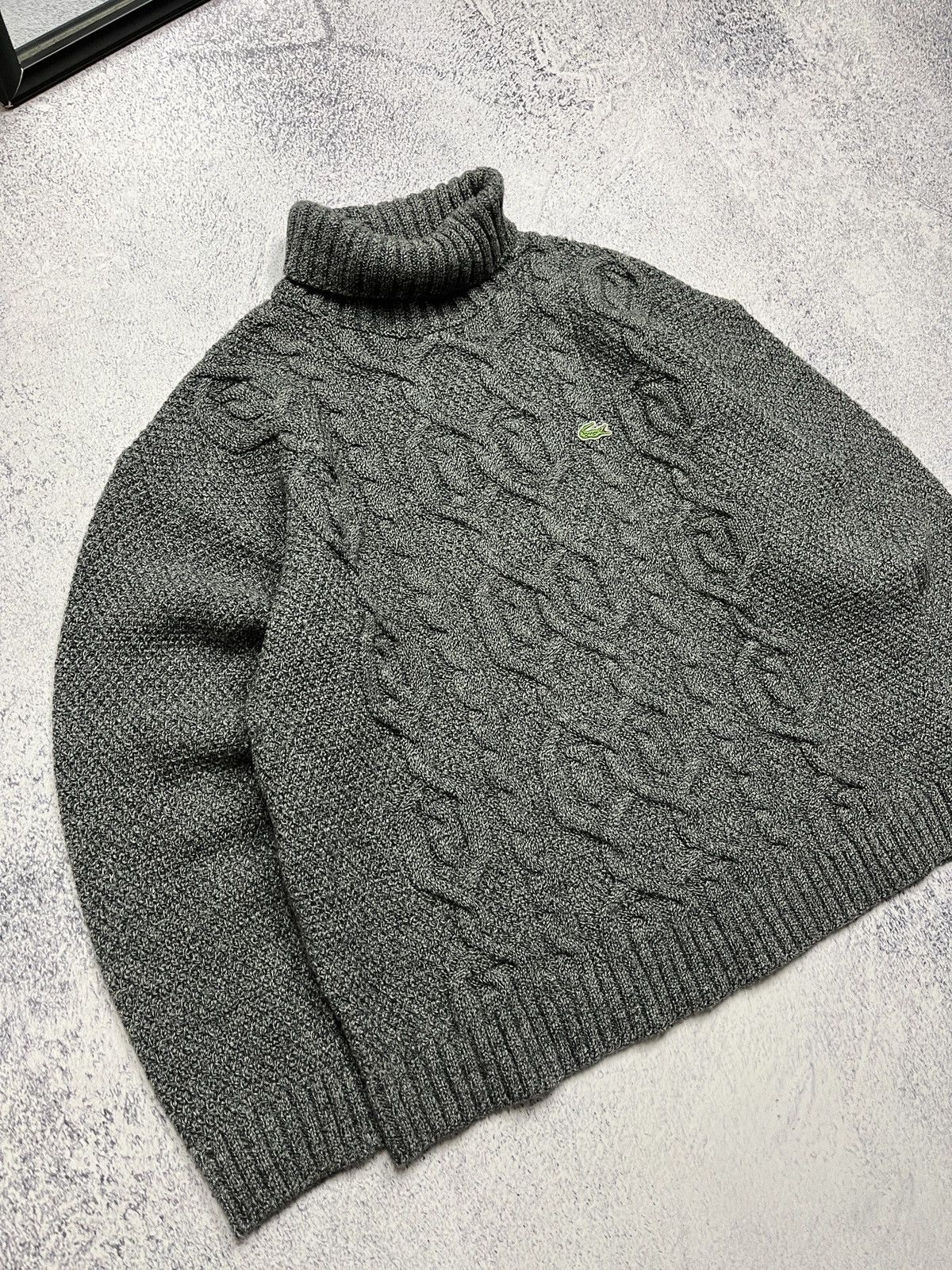 Lacoste Vintage Lacoste Geometric Knitted Sweater Turtleneck Wool Size US M / EU 48-50 / 2 - 3 Thumbnail