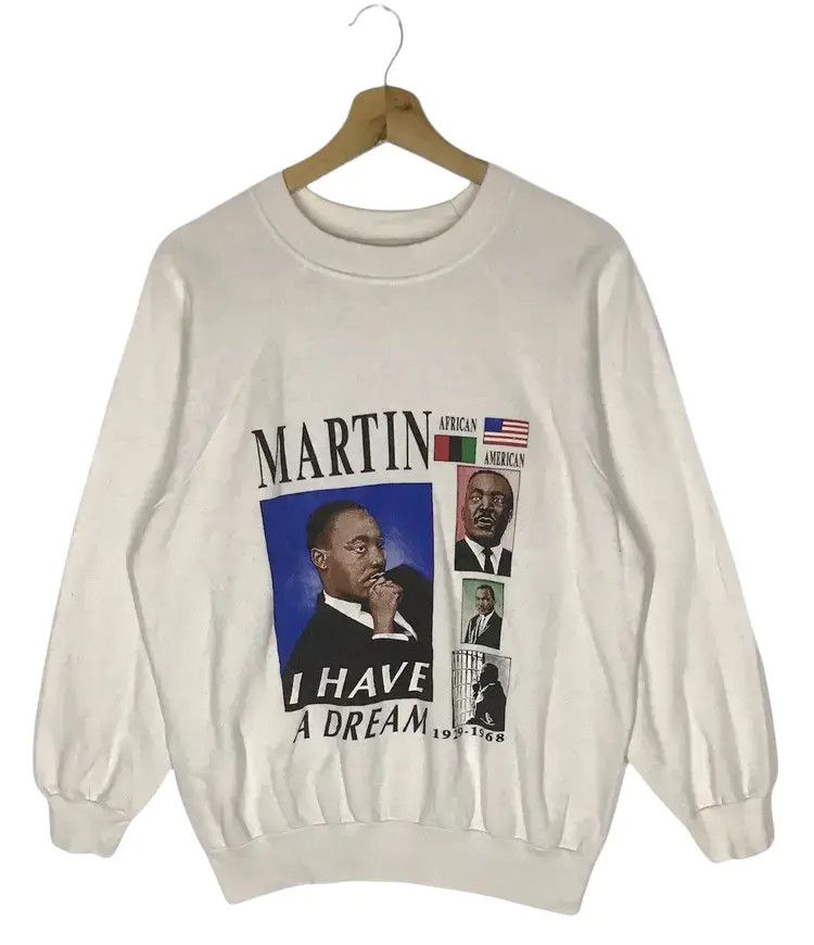 Vintage Vintage 80's Martin Luther King Sweatshirts Size US L / EU 52-54 / 3 - 1 Thumbnail