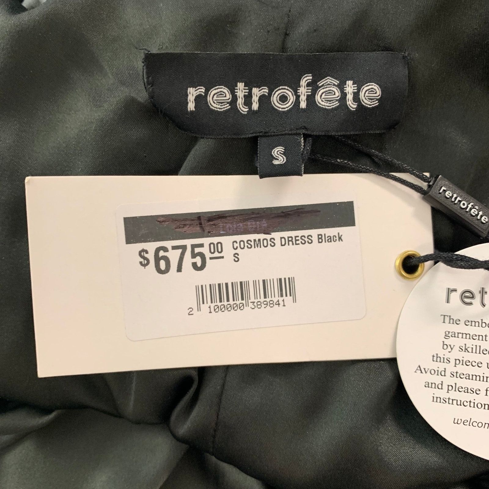 Retrofete RETROFETE Size S Black Polyester Beaded Shift Dress Size S / US 4 / IT 40 - 7 Thumbnail