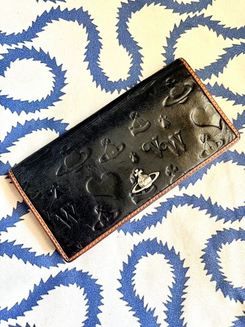 Vivienne Westwood Vivienne Westwood Black leather love Saturn embossed walle Size ONE SIZE - 1 Thumbnail