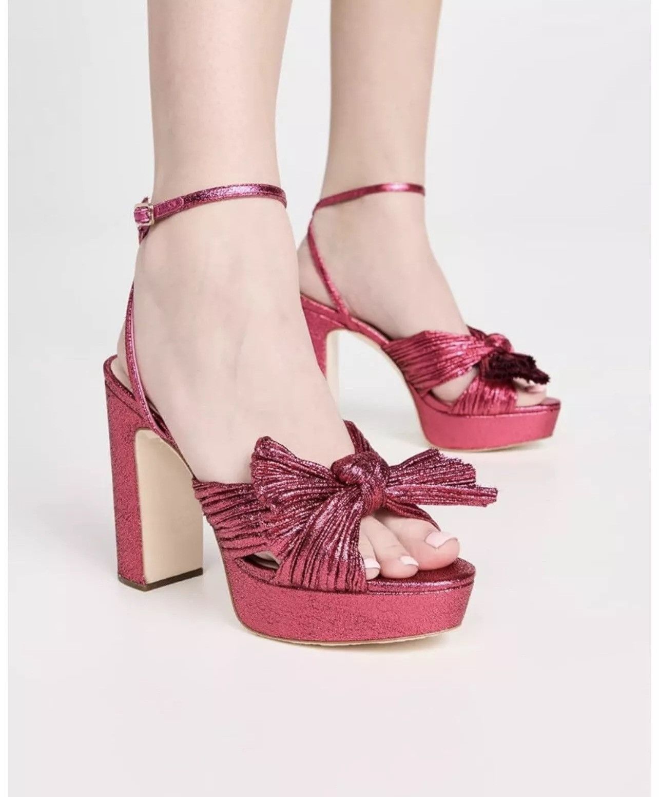 Loeffler Randall Loeffler Randall Natalia Pleated Bow Platform Sandals size 6 Size US 6 / IT 36 - 3 Thumbnail