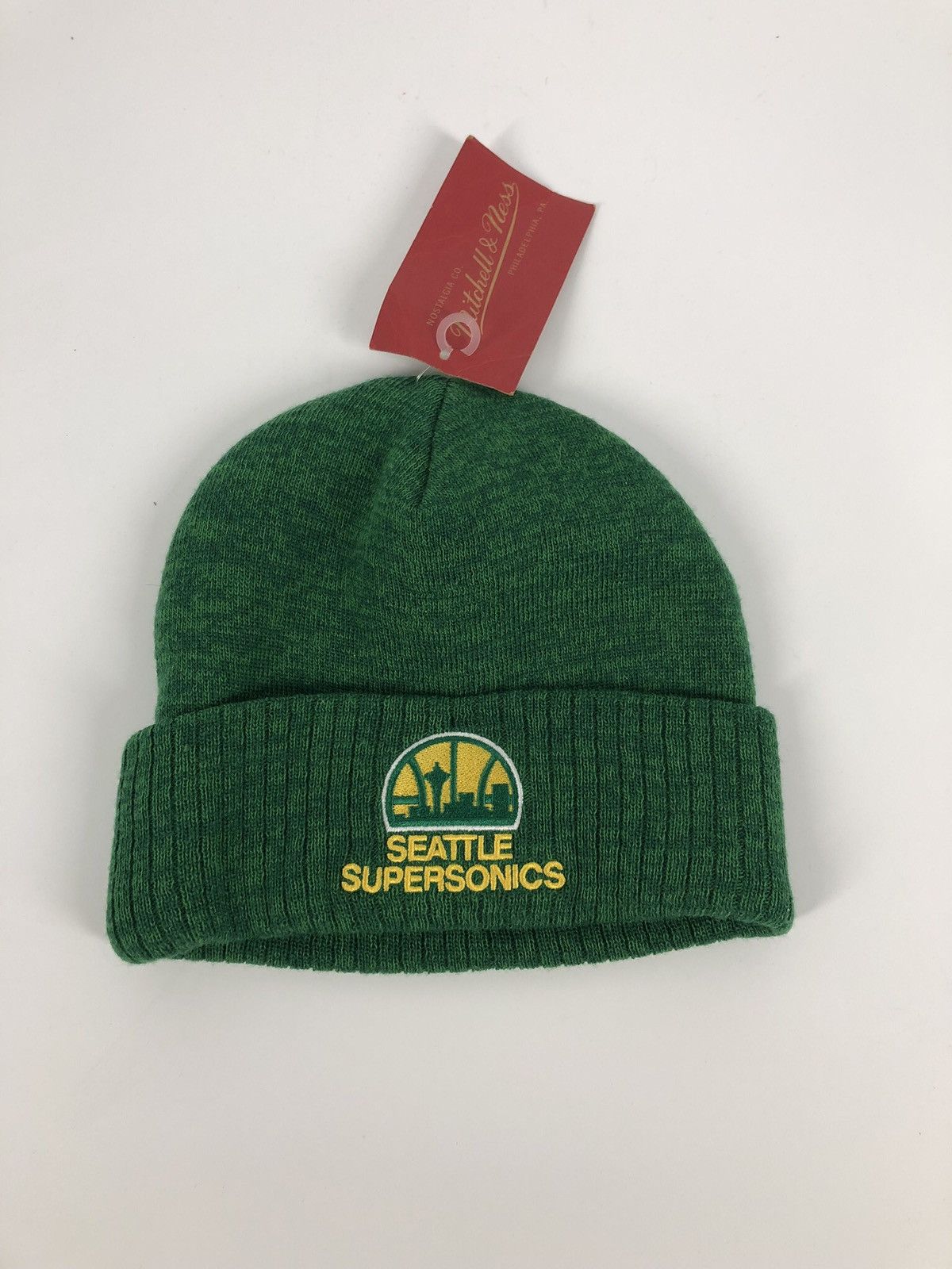 Mitchell & Ness × NBA Mitchell Ness NBA Basketball Seattle SuperSonic Green Beanie Size ONE SIZE - 5 Thumbnail