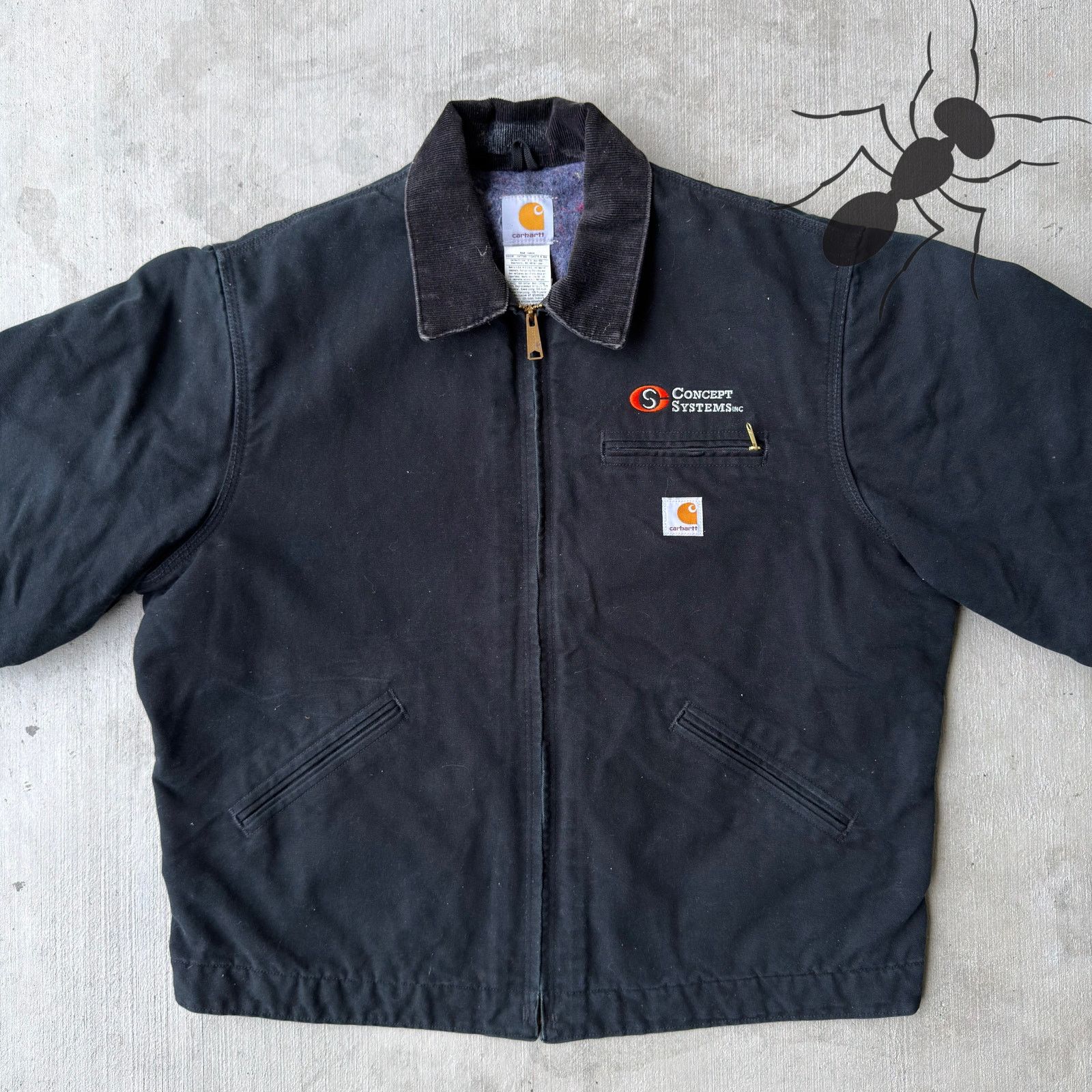 Carhartt × Vintage Carhartt J01 black Detroit work wear jacket Size US XL / EU 56 / 4 - 3 Thumbnail