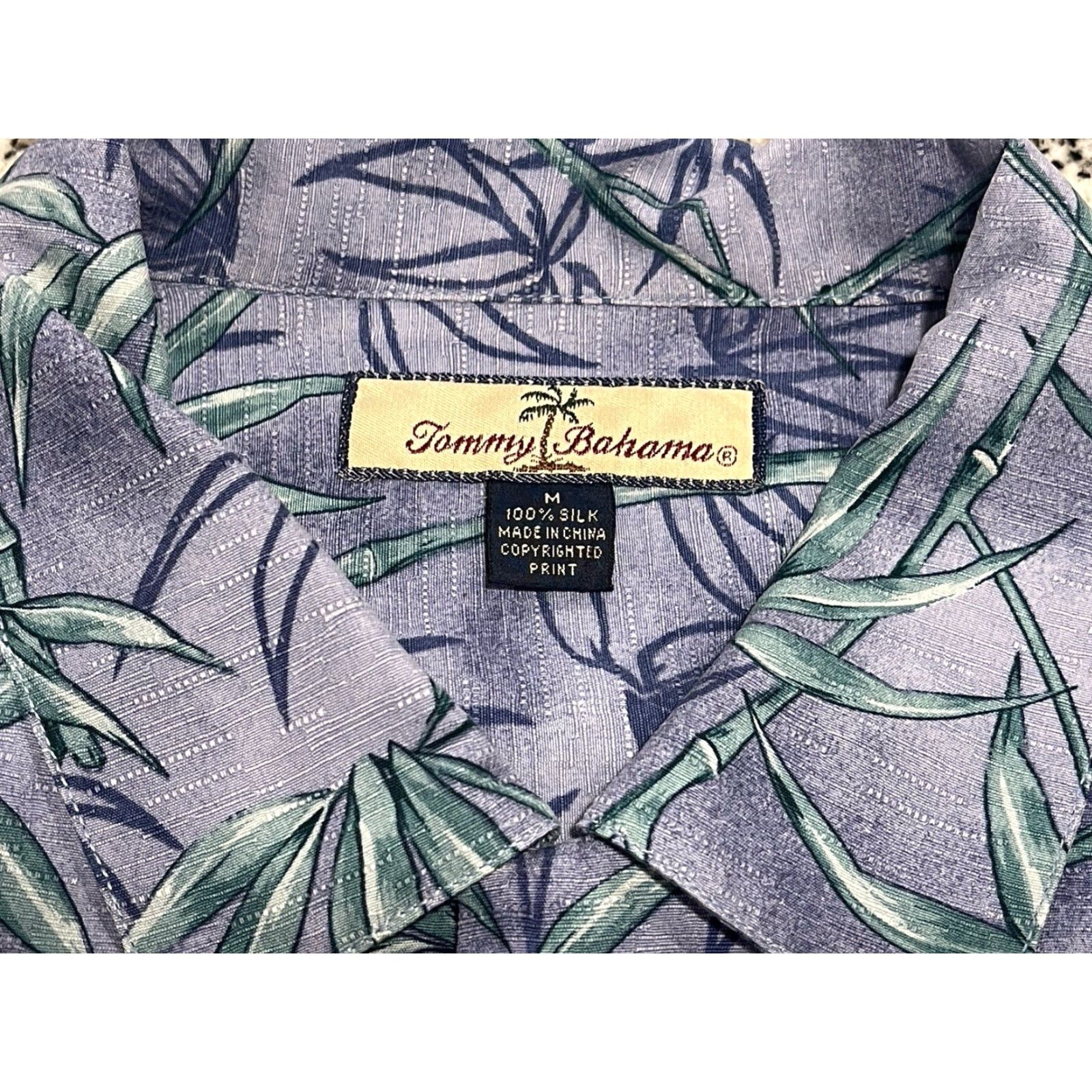 Tommy Bahama Tommy Bahama Silk Button-Up Shirt M Multicolor Bamboo Tree Print Tropical Print Short Sleeve Collared Button-Up Point Collar Hawaiian Men Size US M / EU 48-50 / 2 - 4 Thumbnail