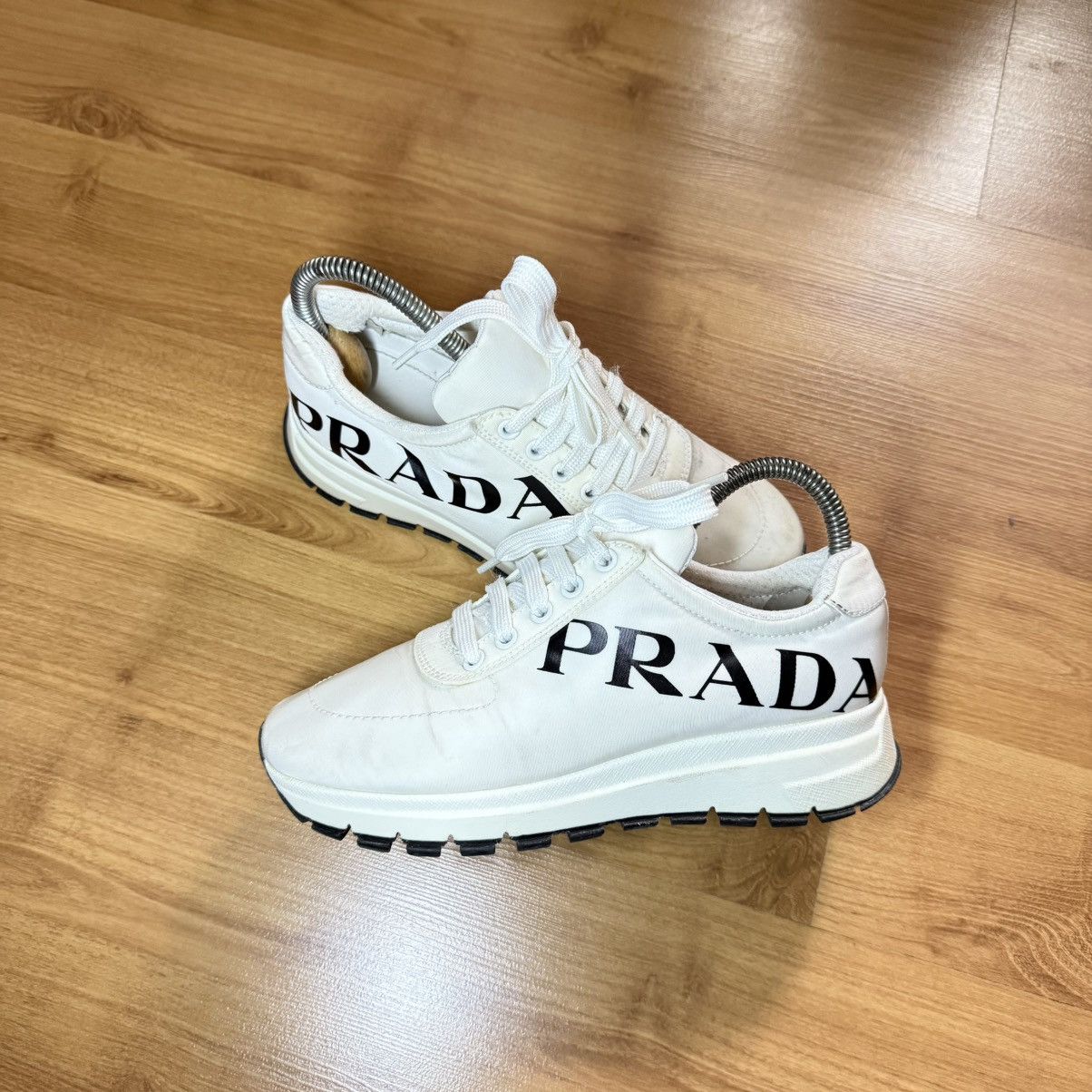 Prada Prada Matchrace Nylon Sneakers City Shoes Big Logo Print Size US 7.5 / IT 37.5 - 1 Thumbnail