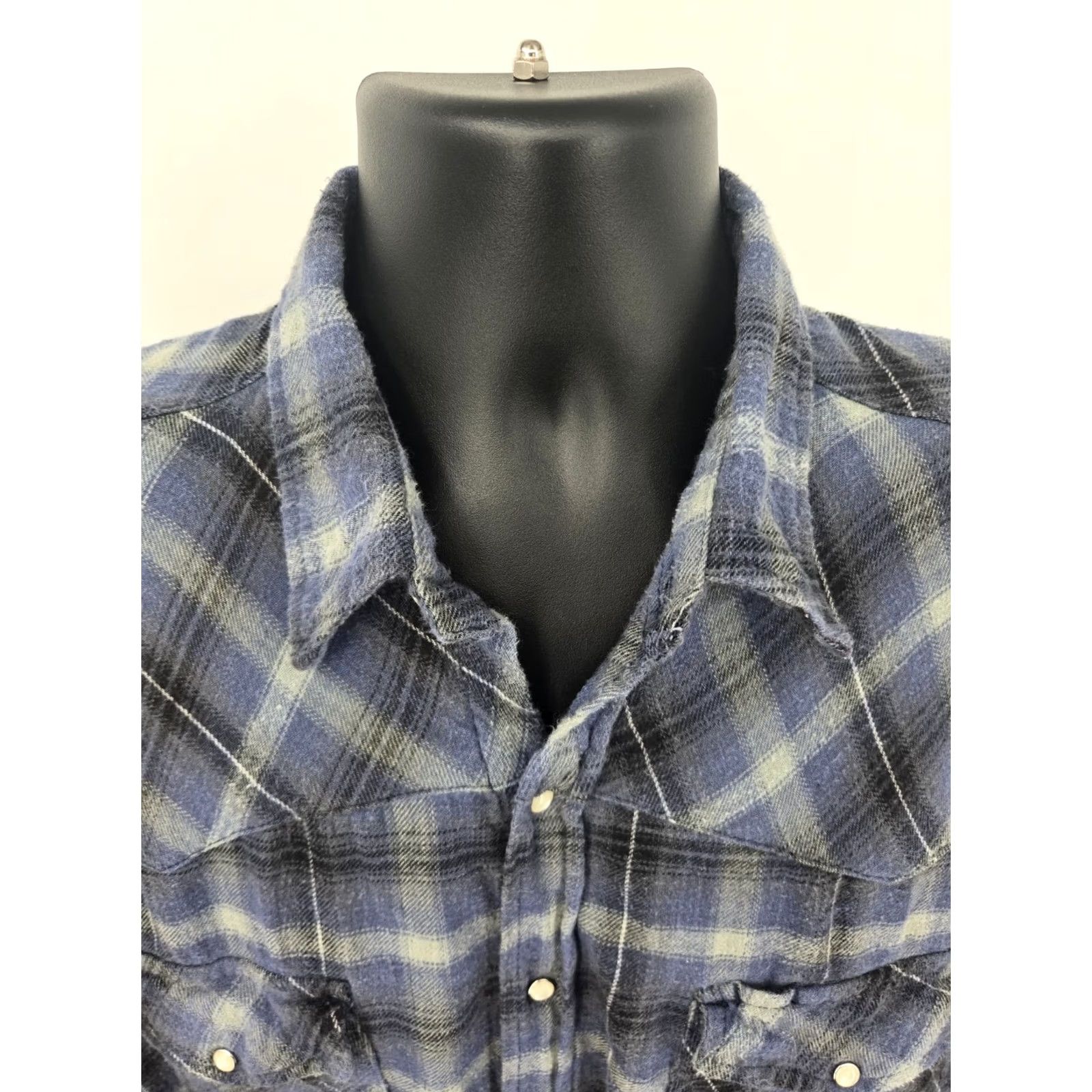 Vintage Canyon Guide Flannel Shirt 2XL Blue Plaid Pocket Button Outdoor Men XXL Size US XXL / EU 58 / 5 - 4 Thumbnail
