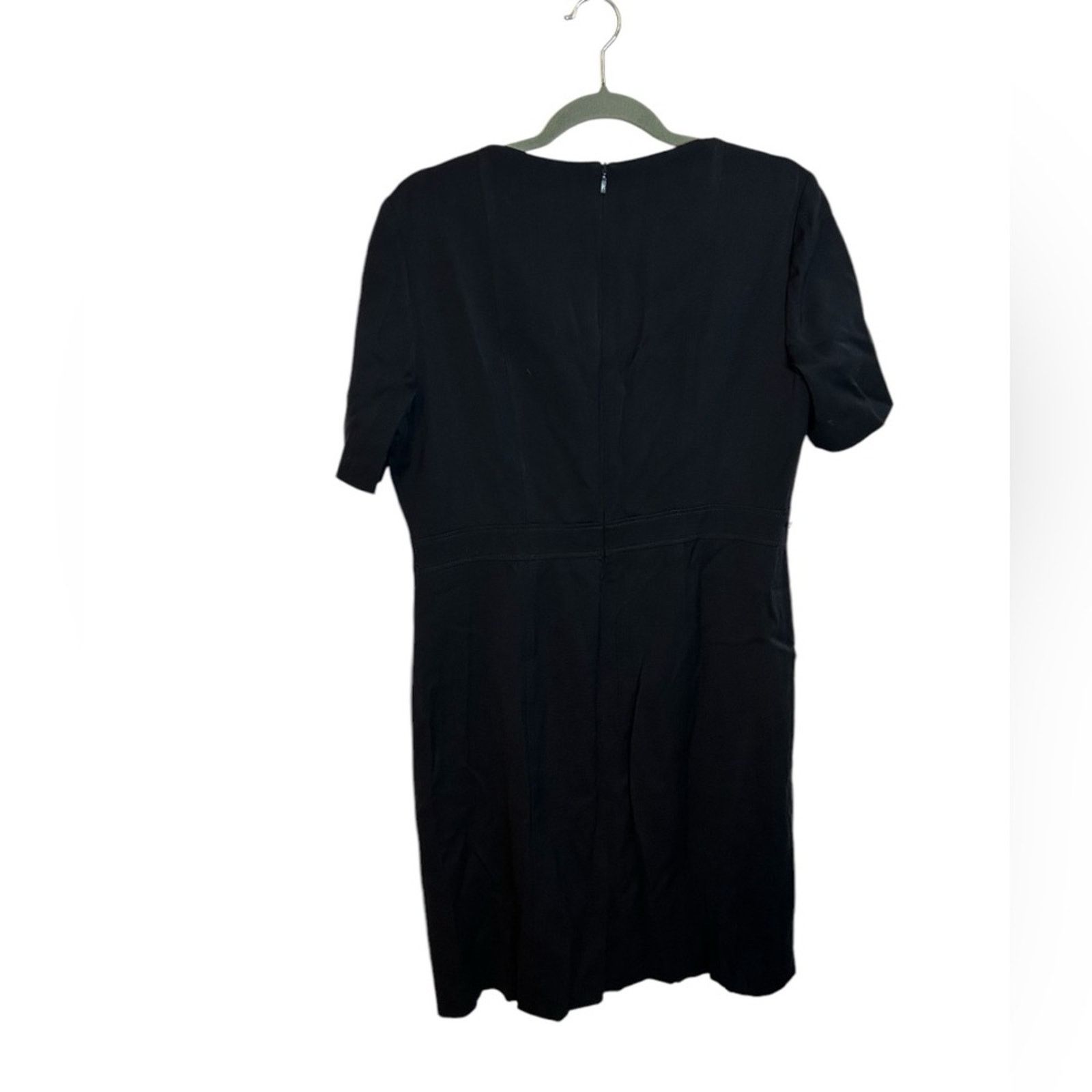 Hugo Boss Hugo Boss Navy Blue Short Sleeve Wool Sheath Dress Size L / US 10 / IT 46 - 2 Thumbnail