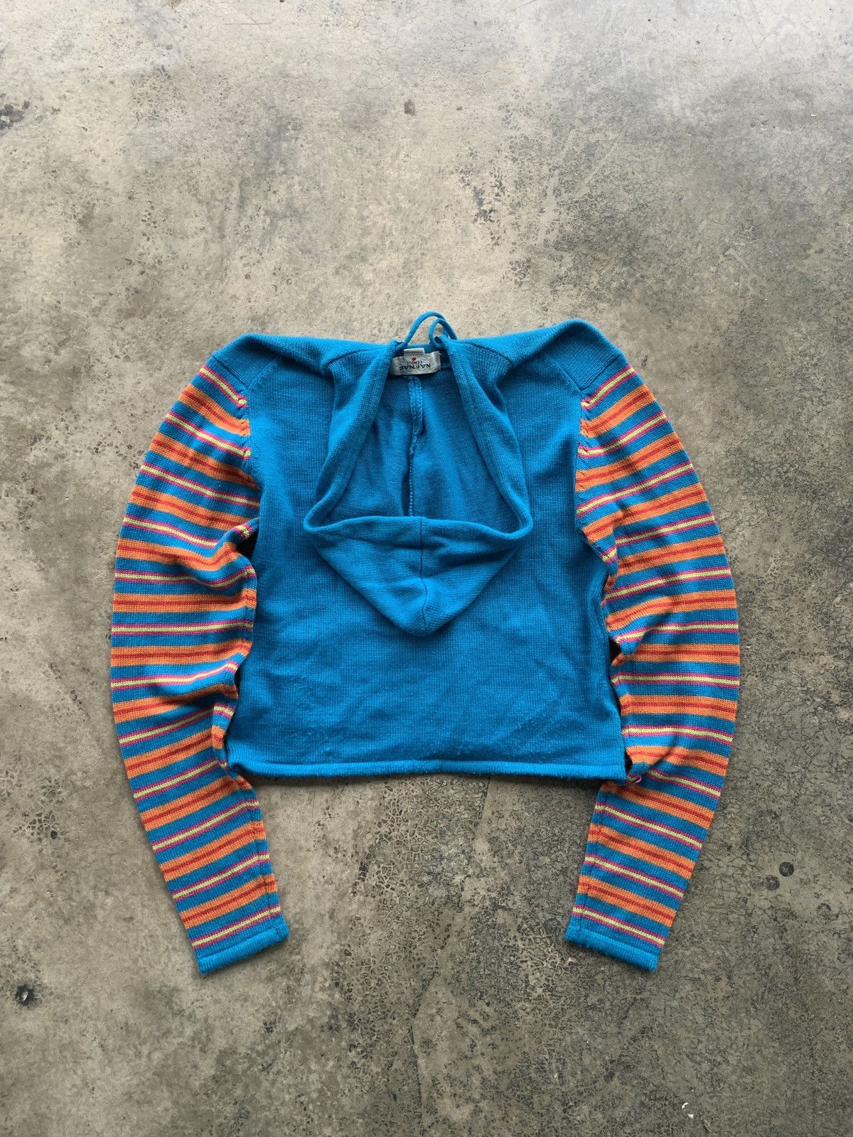 Vintage Vintage 90’s Naf Naf Stripe Halfzip Hoodie Jacket Size S / US 4 / IT 40 - 3 Thumbnail