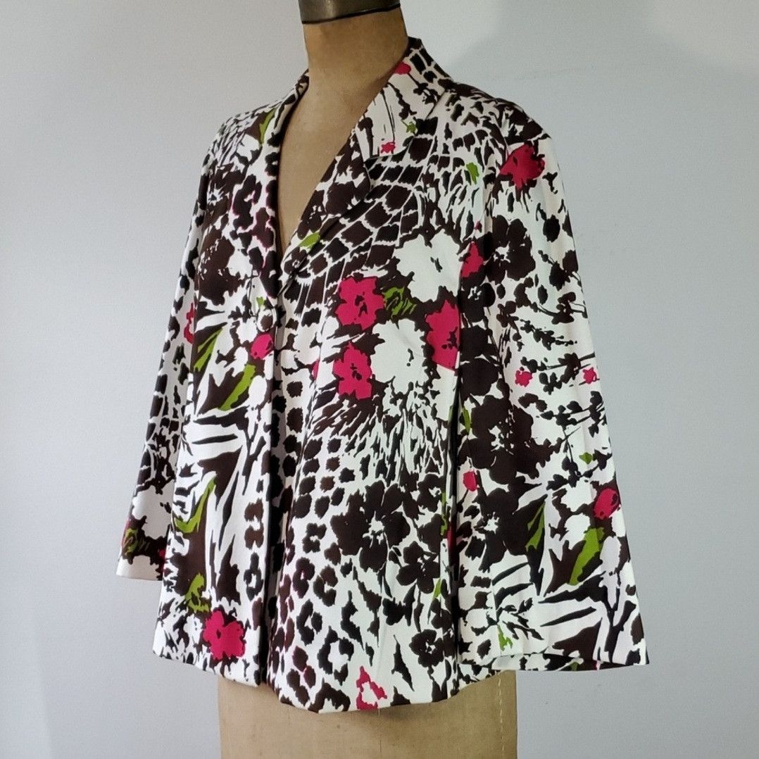 Chicos Chico's Size XL Jacket Bell Swing Kimono Sleeve Leopard Prin Size XL / US 12-14 / IT 48-50 - 2 Thumbnail