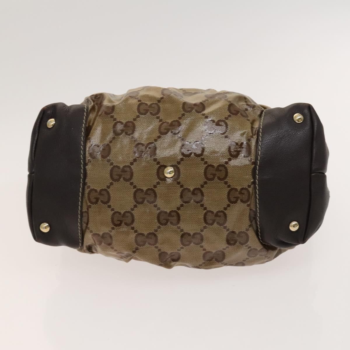 Gucci GUCCI GG Crystal Hand Bag Coated Canvas Brown Gold Size ONE SIZE - 9 Thumbnail