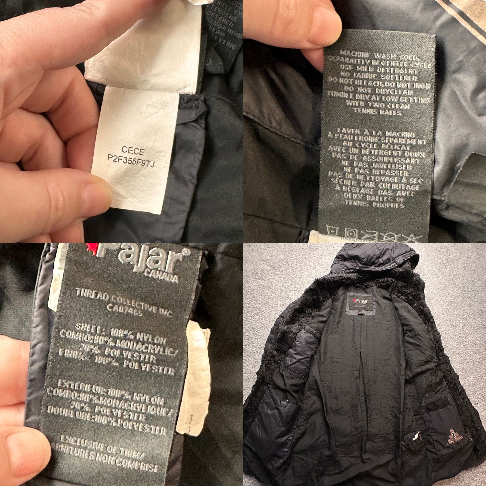 Pajar Pajar Canada Lyvien Packable Light Weight Puffer Coat Jacket Womens Small Black Hooded Long Zip Size S / US 4 / IT 40 - 10 Thumbnail