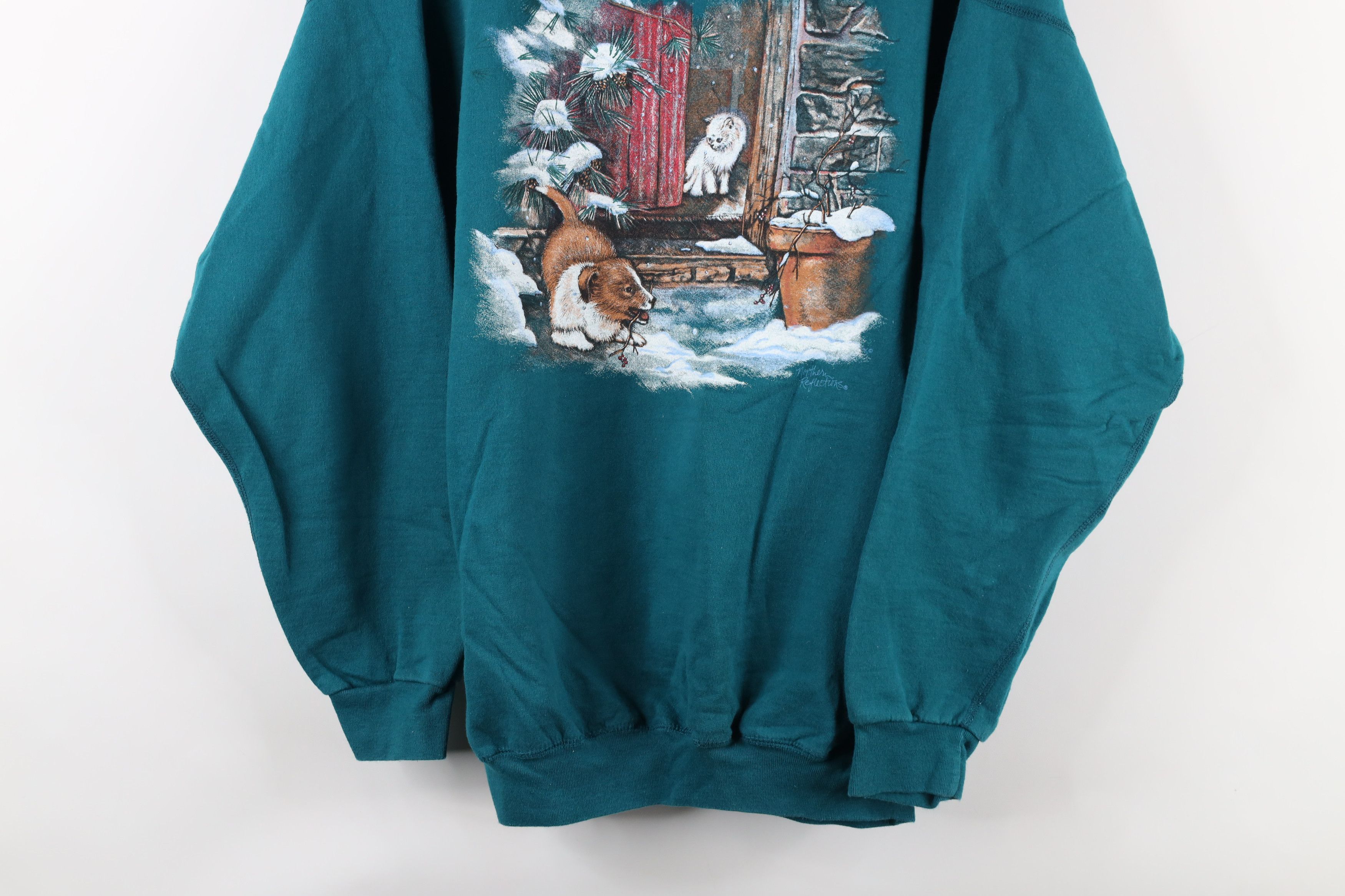 Vintage Vintage 90s Country Primitive Dog Cat Kitten Sweatshirt Size M / US 6-8 / IT 42-44 - 3 Thumbnail
