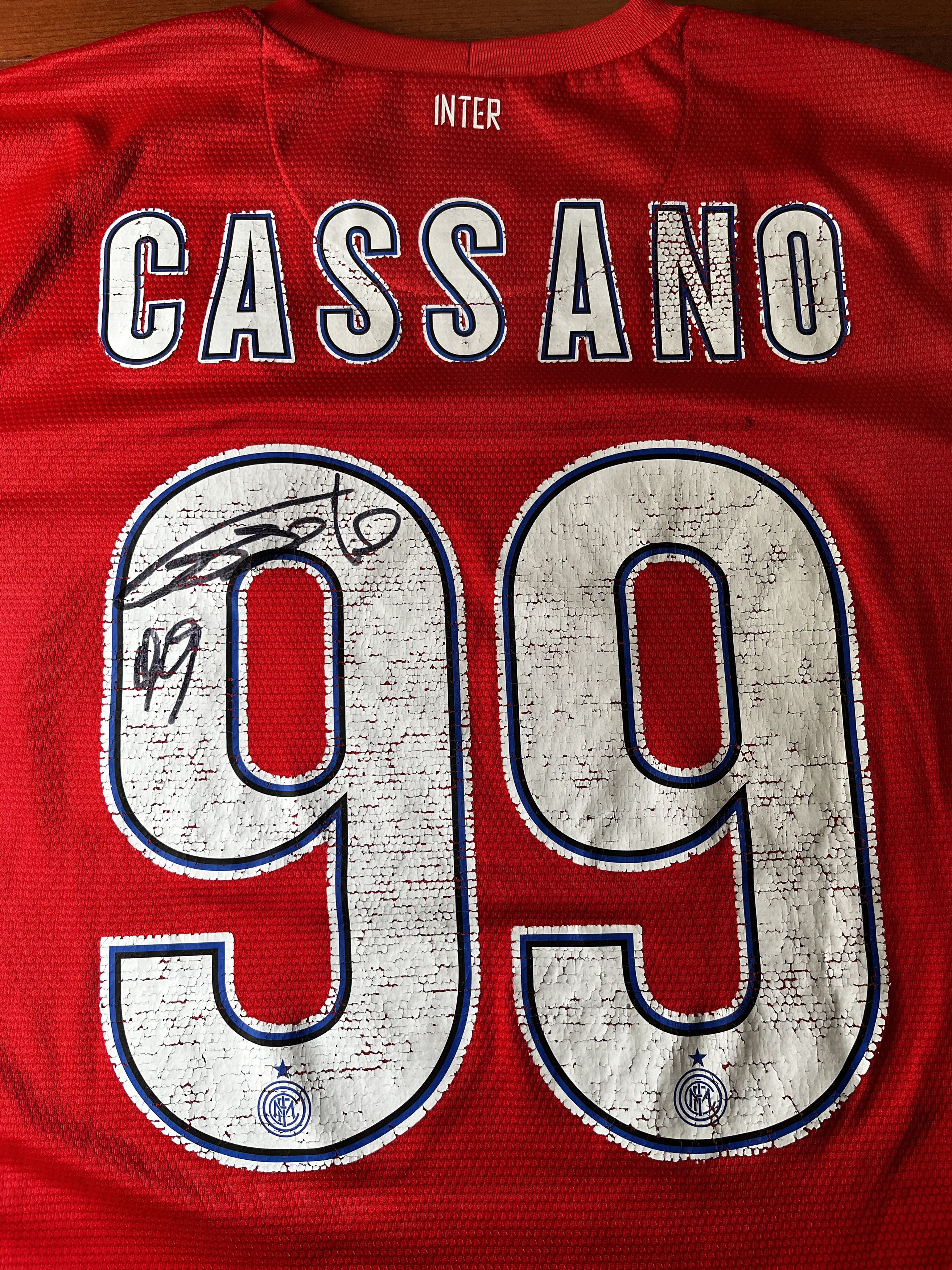Other *Autographed* Inter FC Nike Cassano no.99 Football Jersey Size US S / EU 44-46 / 1 - 8 Thumbnail