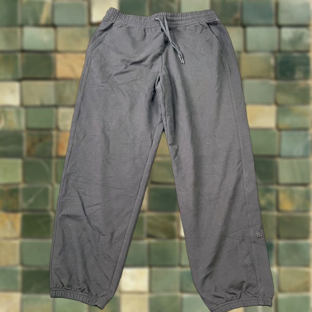 ATHLETA Retroterry Jogger Pants Women's Size M Black Mid Rise Slim Casual