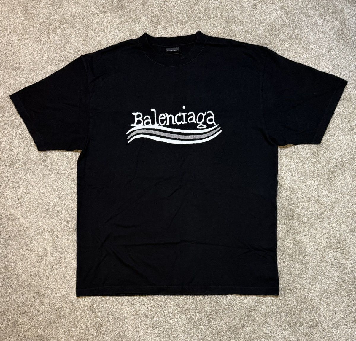 Balenciaga Balenciaga Hand Drawn Political Logo T-Shirt Size US XL / EU 56 / 4 - 1 Thumbnail