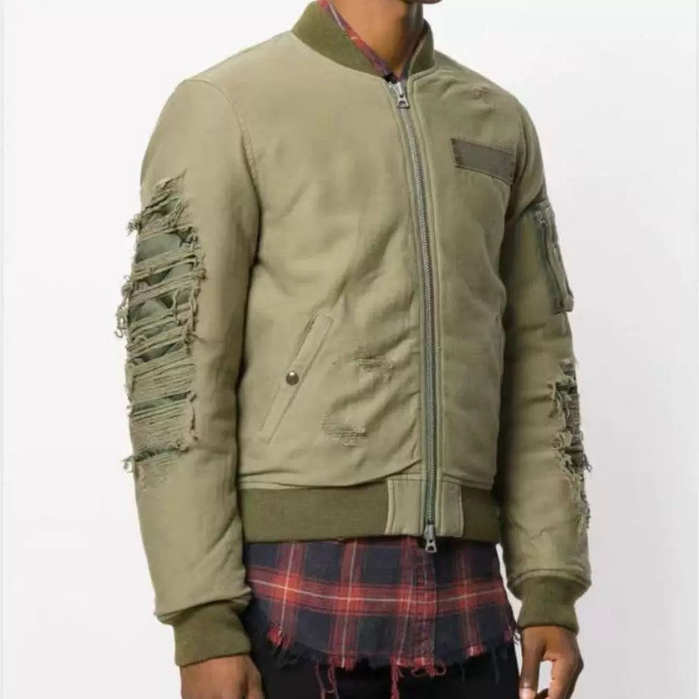 R13 R13 Distressed Down Padded Bomber Jacket Size US L / EU 52-54 / 3 - 1 Thumbnail