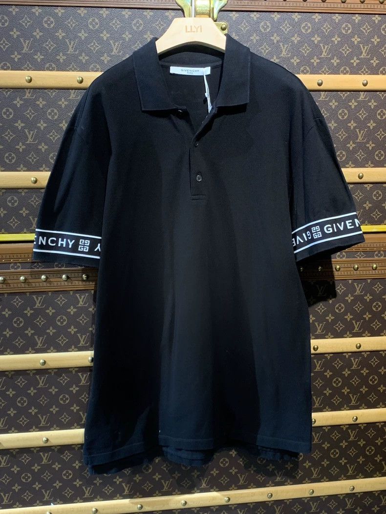 Givenchy Givenchy Black Letter Print Polo Shirt - dmc Size US L / EU 52-54 / 3 - 1 Thumbnail