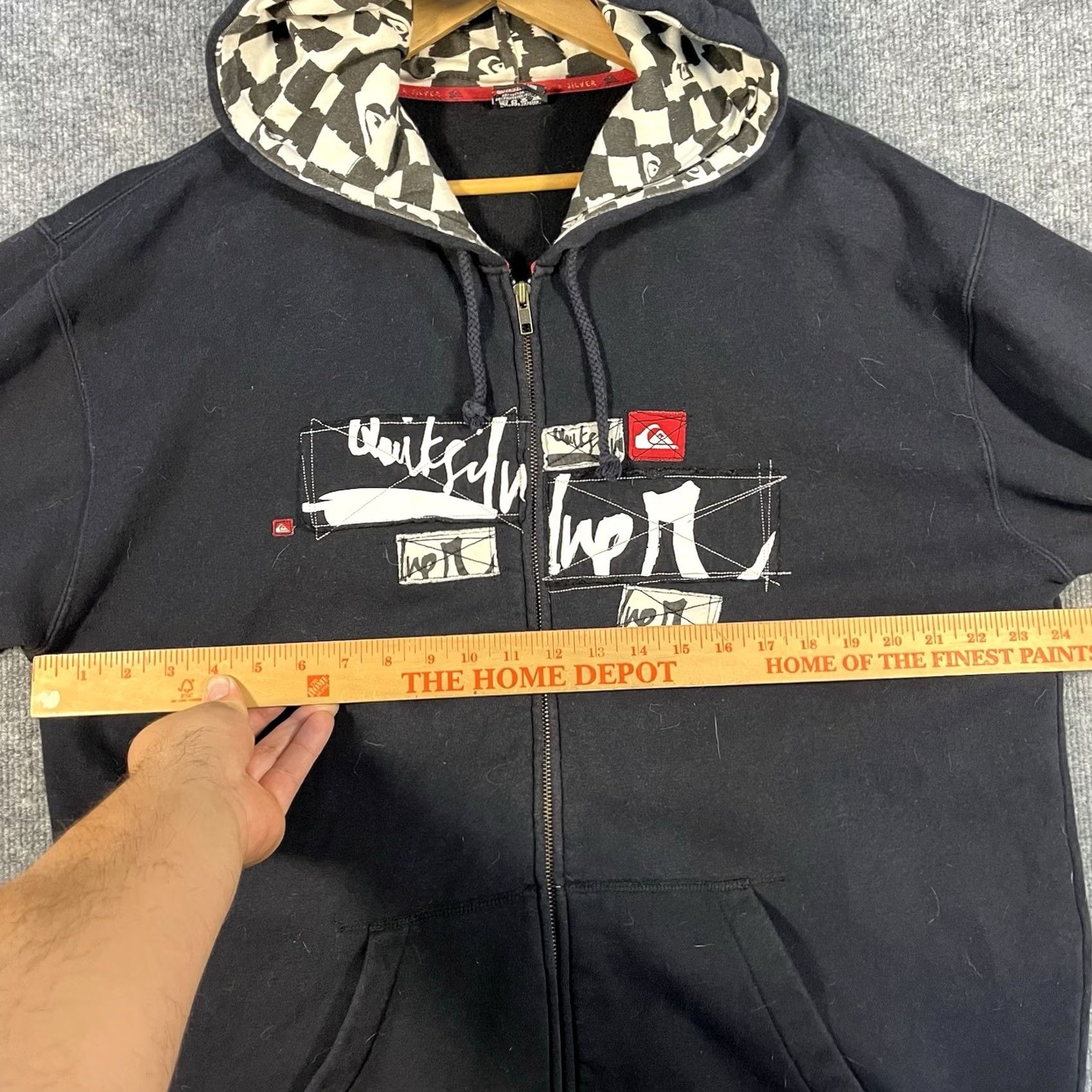 Quiksilver VINTAGE Quiksilver Hoodie XL Black Full Zip Y2K Checkered Grunge Surf Skate RARE VTG Mens Size US XL / EU 56 / 4 - 6 Thumbnail