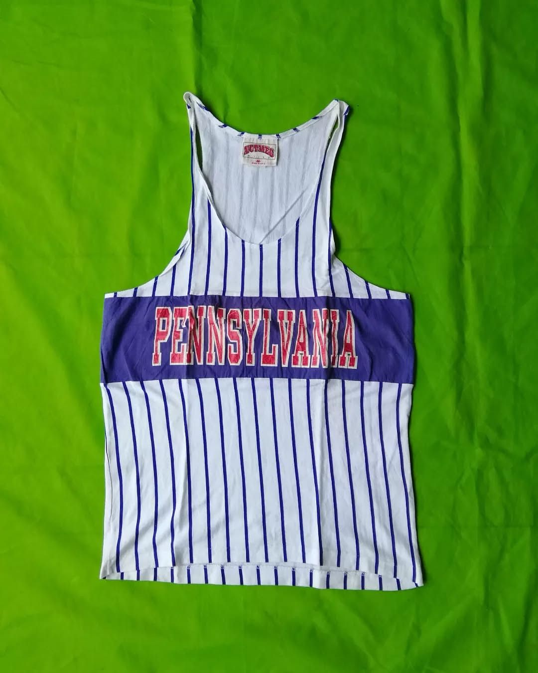 Nutmeg × Vintage Vintage Nutmeg White Striped Pennsylvania Woman Tanktop Size M / US 6-8 / IT 42-44 - 2 Thumbnail