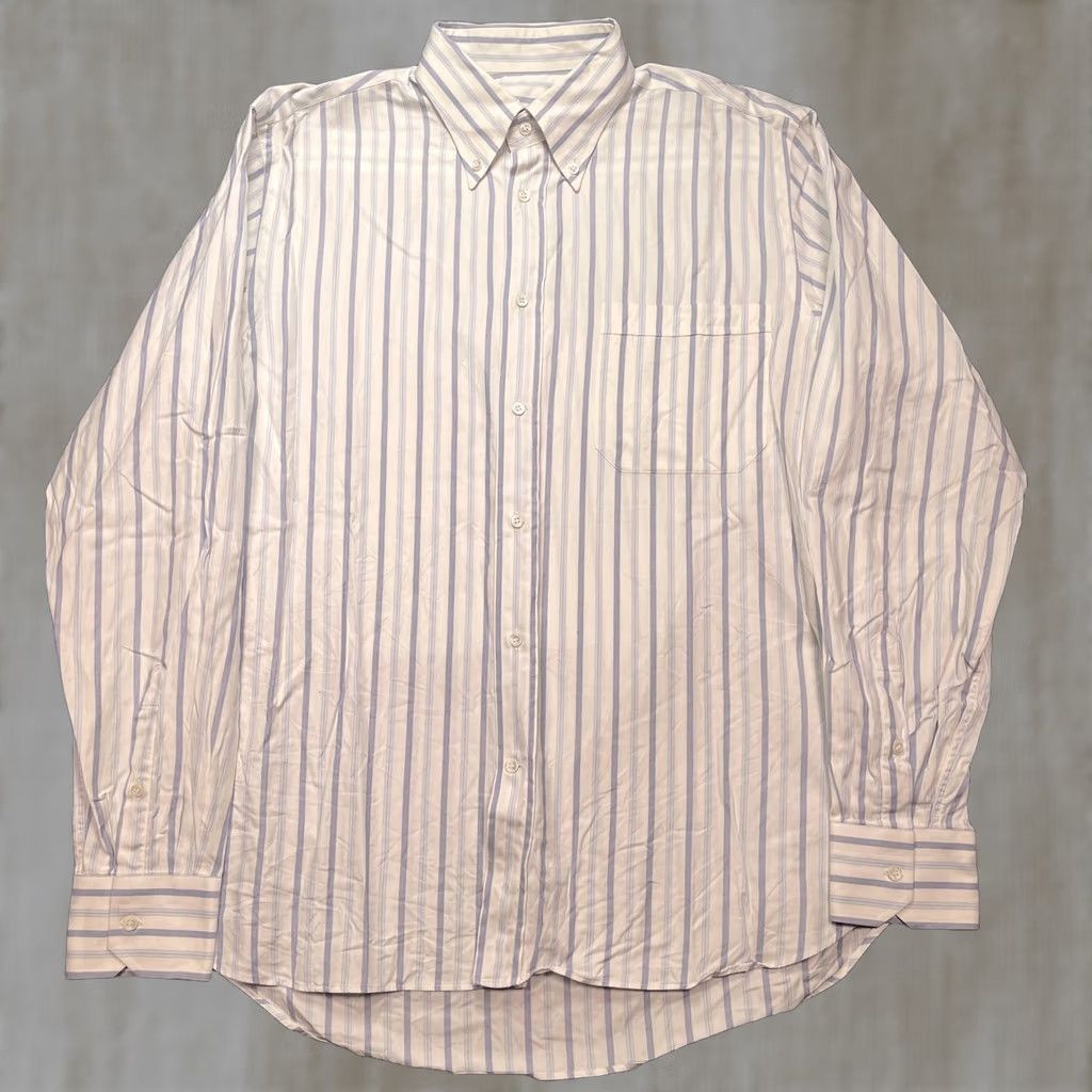 Canali Canali Shirt Mens Large 16 41 Blue Stripe Long Sleeve Button Up Italy Cotton Size US L / EU 52-54 / 3 - 1 Thumbnail