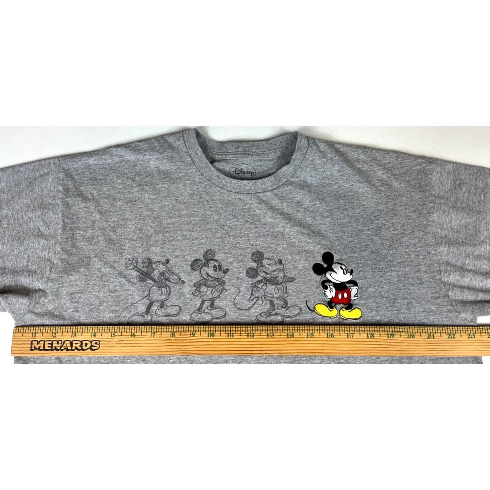 Disney Disney Mickey Mouse Florida Unisex Adult T-Shirt XL Gray Embroidered Cotton Blend Crew Neck Short Sleeve Size US XL / EU 56 / 4 - 6 Thumbnail