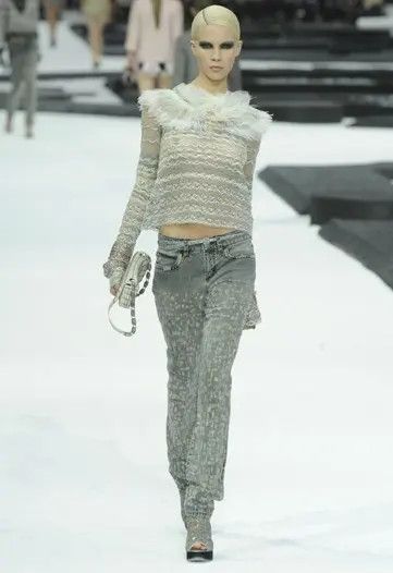 Chanel archive distressed regular jeans