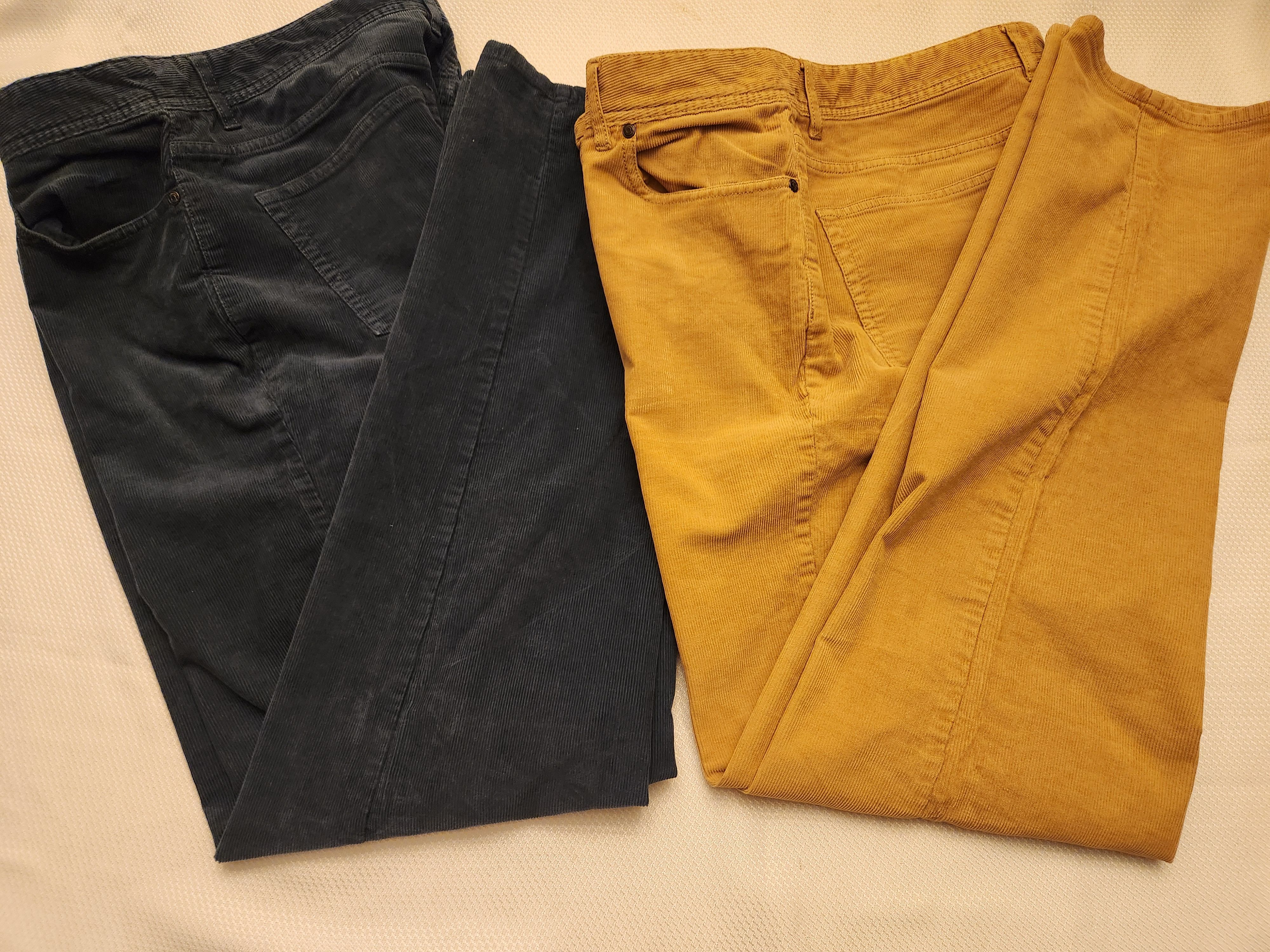 johnnie-O 100% Cotton Blue and Tan Corduroy Jeans Size US 35 - 5 Thumbnail