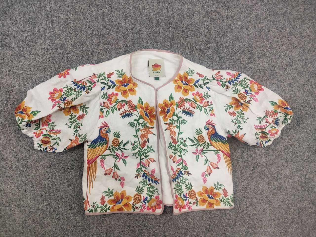 Farm Rio Farm Rio Delicate Forest Scarves Short Linen Blouse Sleeve Size S / US 4 / IT 40 - 5 Thumbnail