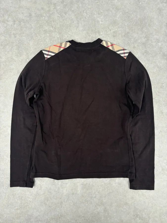 Burberry Burberry Brown Cotton Check Shoulder Panel Longsleeve T-Shirt Size S / US 4 / IT 40 - 6 Thumbnail