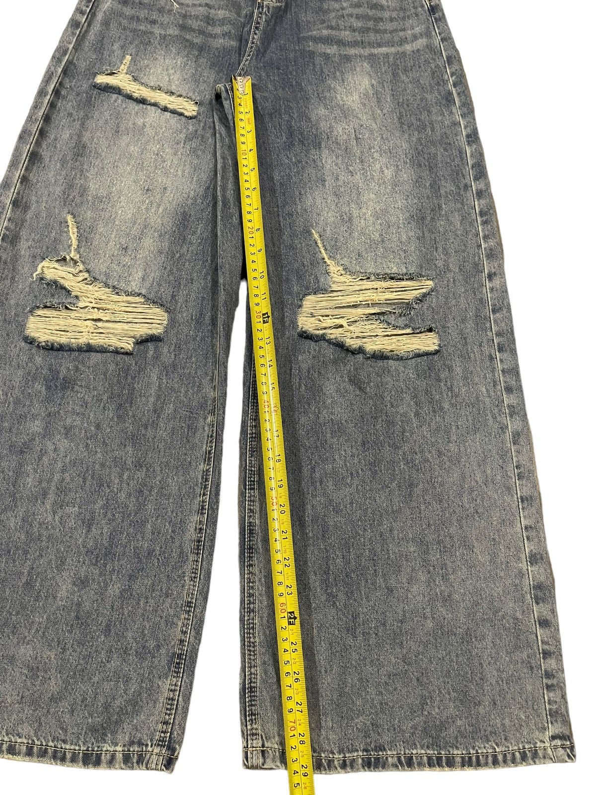 Japanese Brand Vintage Japanese Brand Adjustable Waist Distress Baggy Jeans Size 26" / US 2 / IT 38 - 10 Thumbnail
