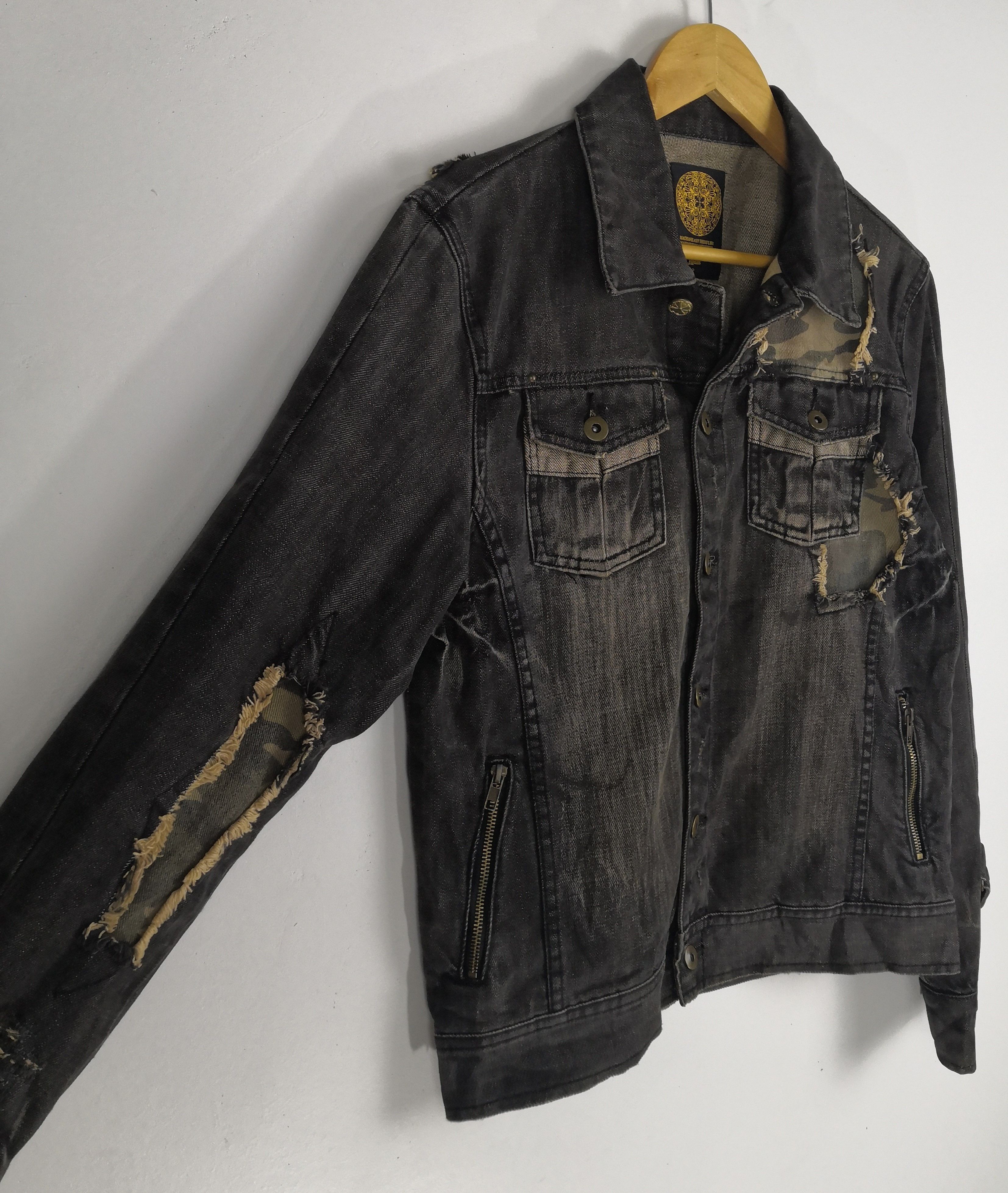 Vintage Vintage Midas Denim Distressed Trucker Biker Jacket Size US M / EU 48-50 / 2 - 5 Thumbnail