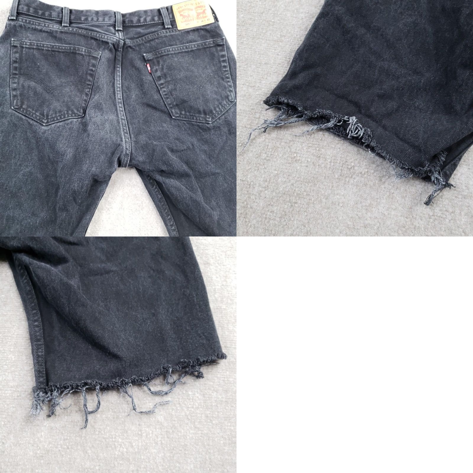 Levi's Levi's 505 Shorts Mens 38 Black Bermuda Distressed 10 Inseam 5-Pocket Zip Fly Denim Cotton Regular Inseam 10 in Mens Size US 38 / EU 54 - 10 Thumbnail