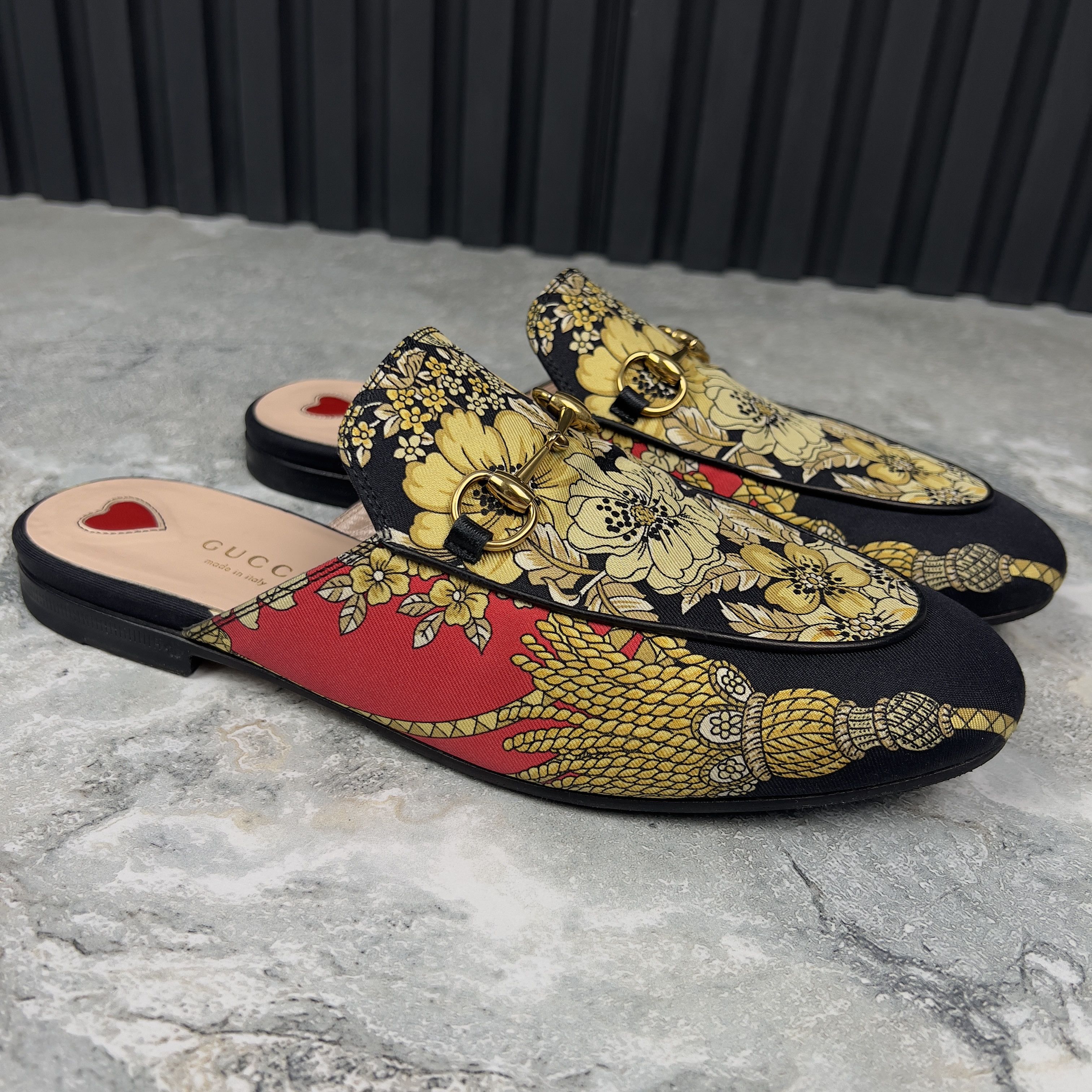 Gucci Princetown Horsebit Flat Floral Mule Fabric Size US 8 / IT 38 - 5 Thumbnail