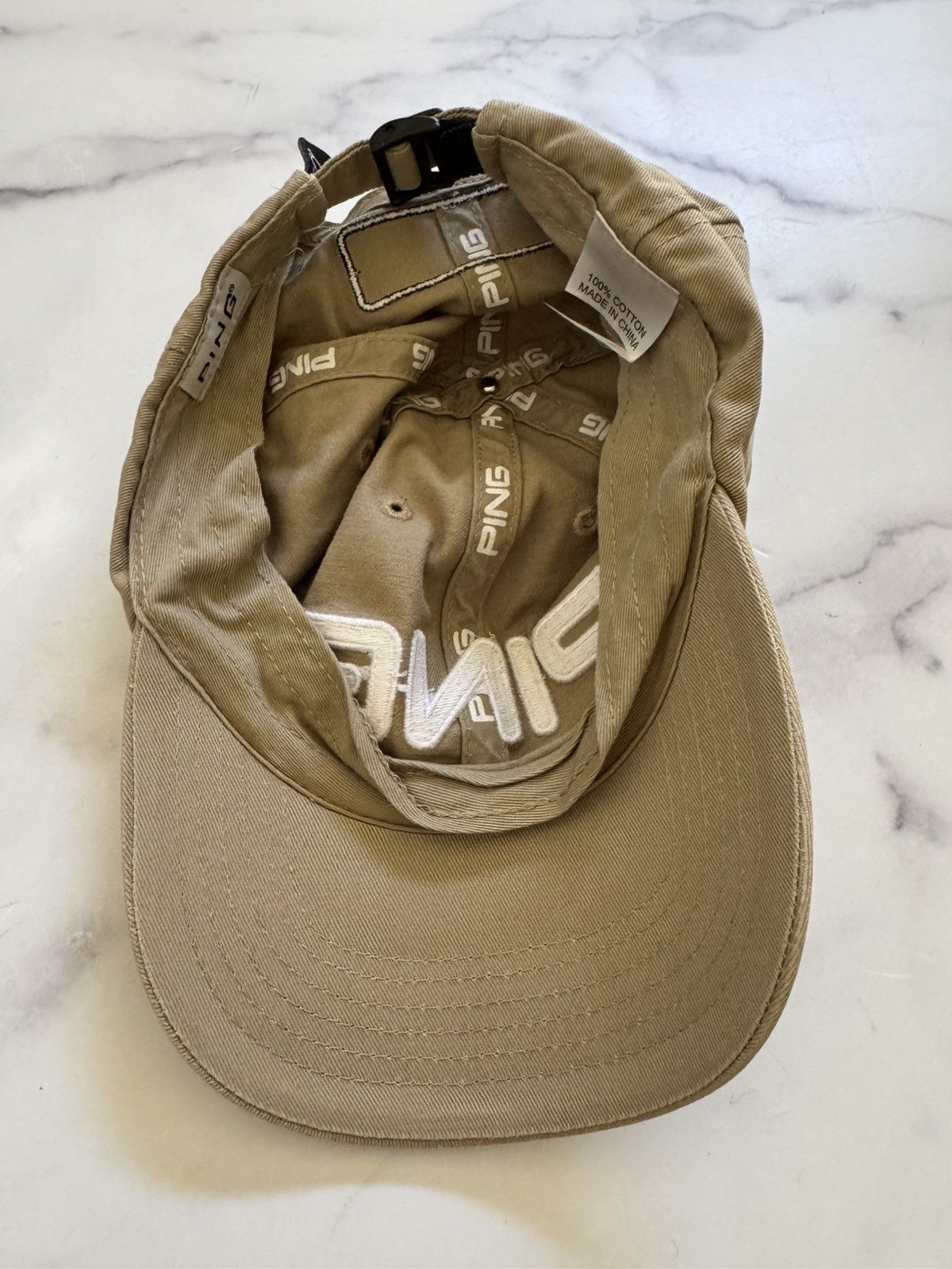 PING Ping mens hat taupe beige tan 100% cotton Size ONE SIZE - 3 Thumbnail