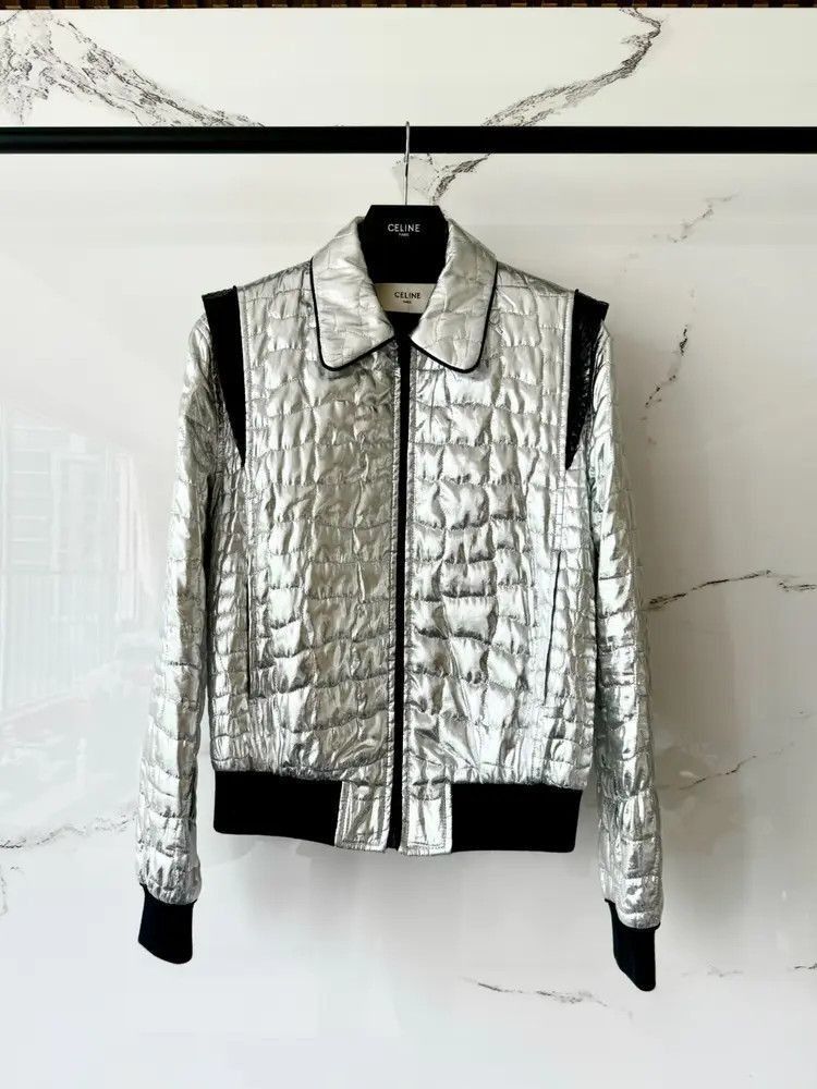 Celine Sz 46 Celine 19SS Runway Silver Teddy Jacket-2507 Size US S / EU 44-46 / 1 - 1 Thumbnail