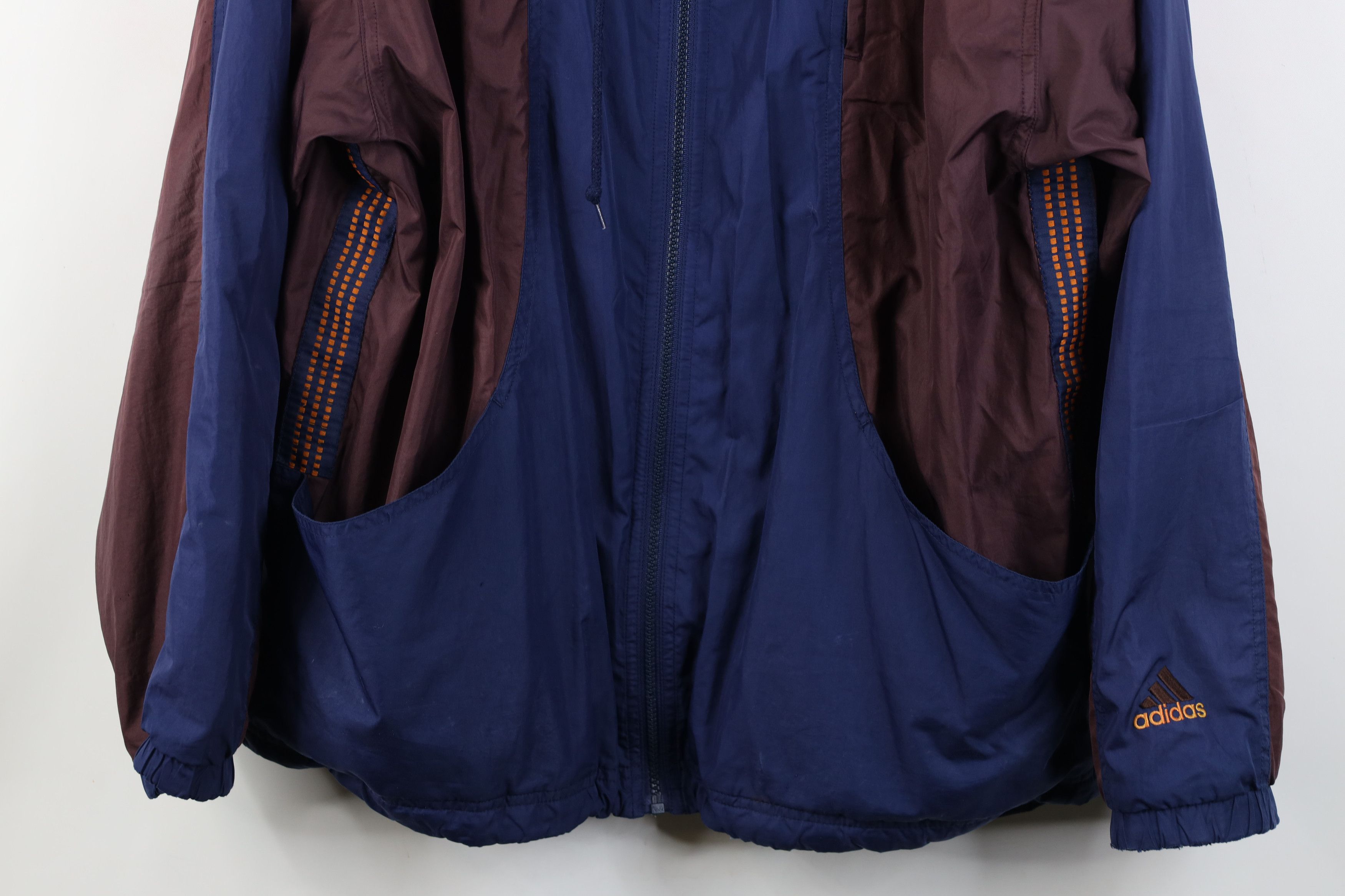 Adidas Vintage 90s Adidas Spell Out Hooded Windbreaker Jacket Size US L / EU 52-54 / 3 - 3 Thumbnail