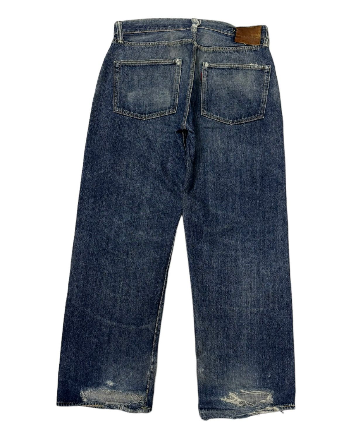 Japanese Brand 🔥1999@JAPANESE BAGGY SELVEDGE DISTRESSED DENIM JEANS Size US 30 / EU 46 - 4 Thumbnail
