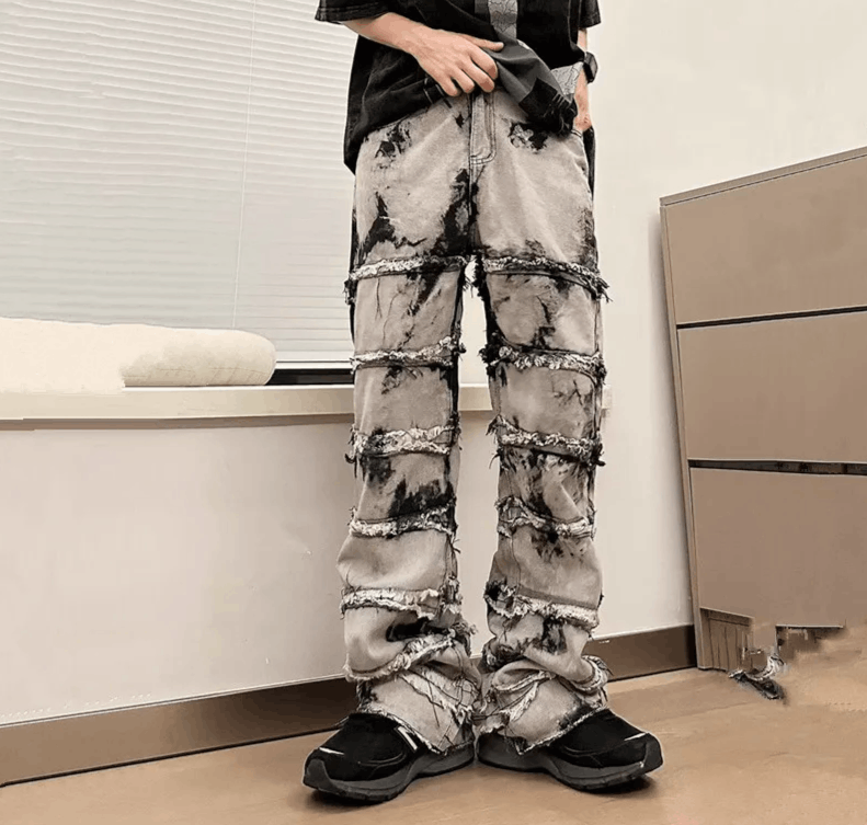 Japanese Brand Tie Dye Cyber Y2K Baggy Jeans Size US 36 / EU 52 - 3 Thumbnail