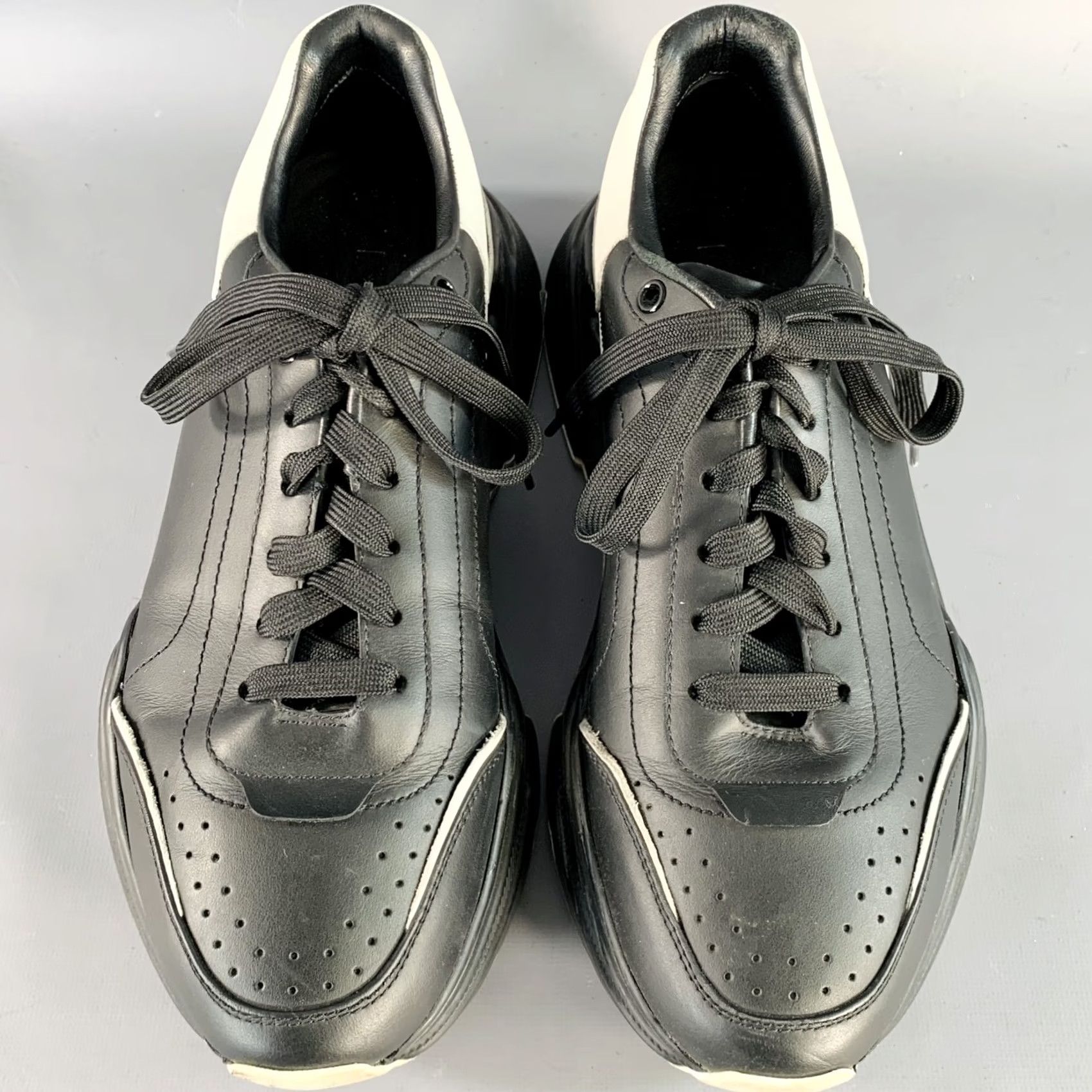 Dolce & Gabbana DOLCE & GABBANA Daymaster Sneakers Black White Color Block Leather Size 10 Men Shoes CHunky Sole Size US 10 / EU 43 - 4 Thumbnail