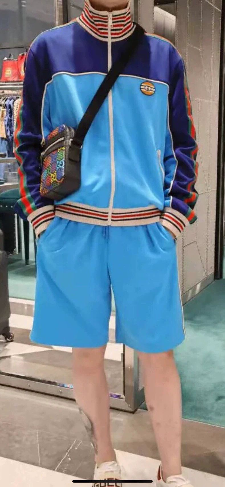 Gucci Gucci Blue side striped logo jacket 2502-Nextarrow Size US L / EU 52-54 / 3 - 3 Thumbnail