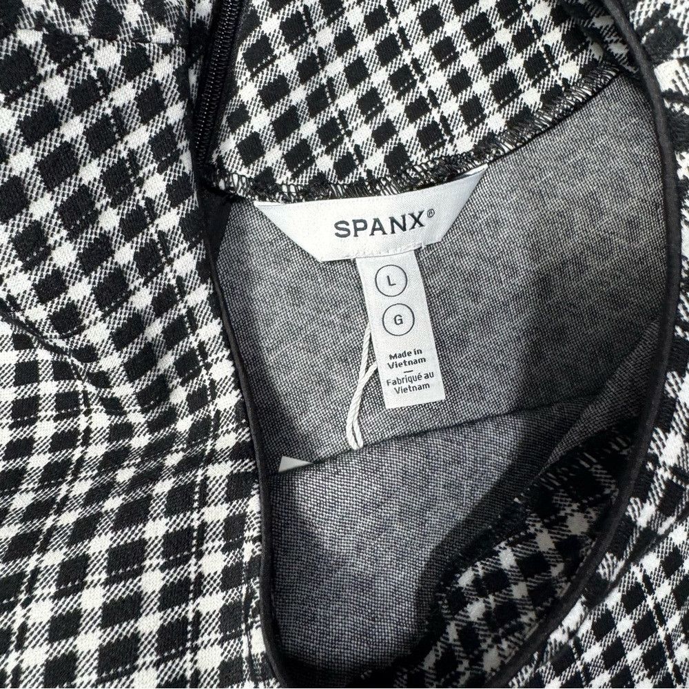 Spanx NWT New SPANX Ponte Stretch Jacquard Black Plaid Mini Dress Size L / US 10 / IT 46 - 5 Thumbnail