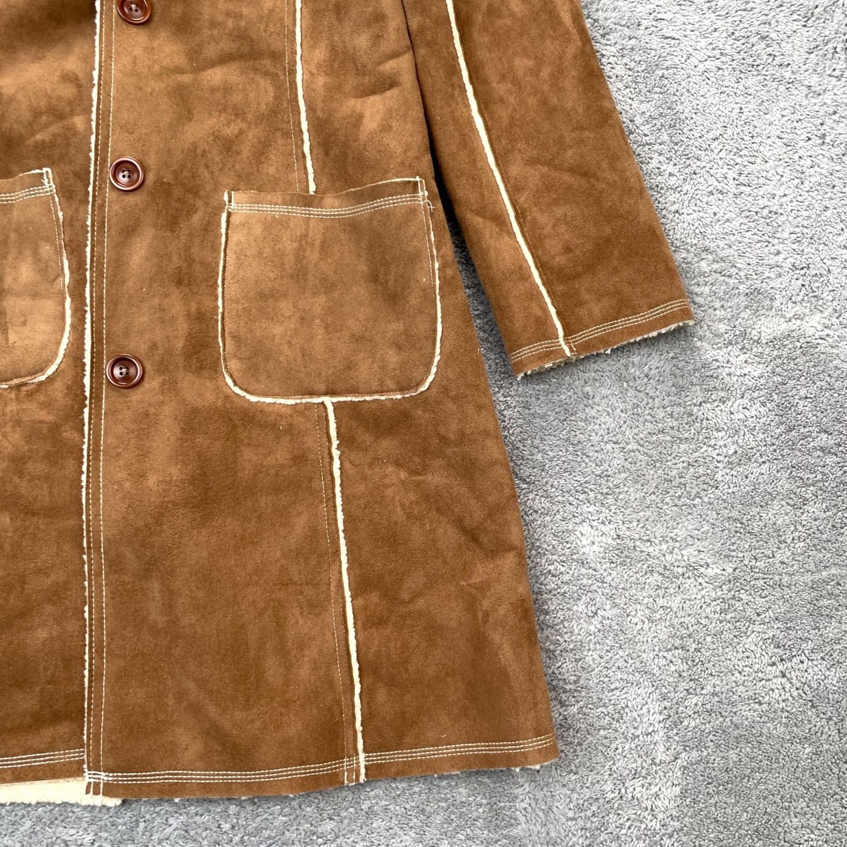 Boden Boden Coat Womens 14 Brown Fuax Leather Sherpa Shearling Jacket Rancher Western Size XL / US 12-14 / IT 48-50 - 2 Thumbnail