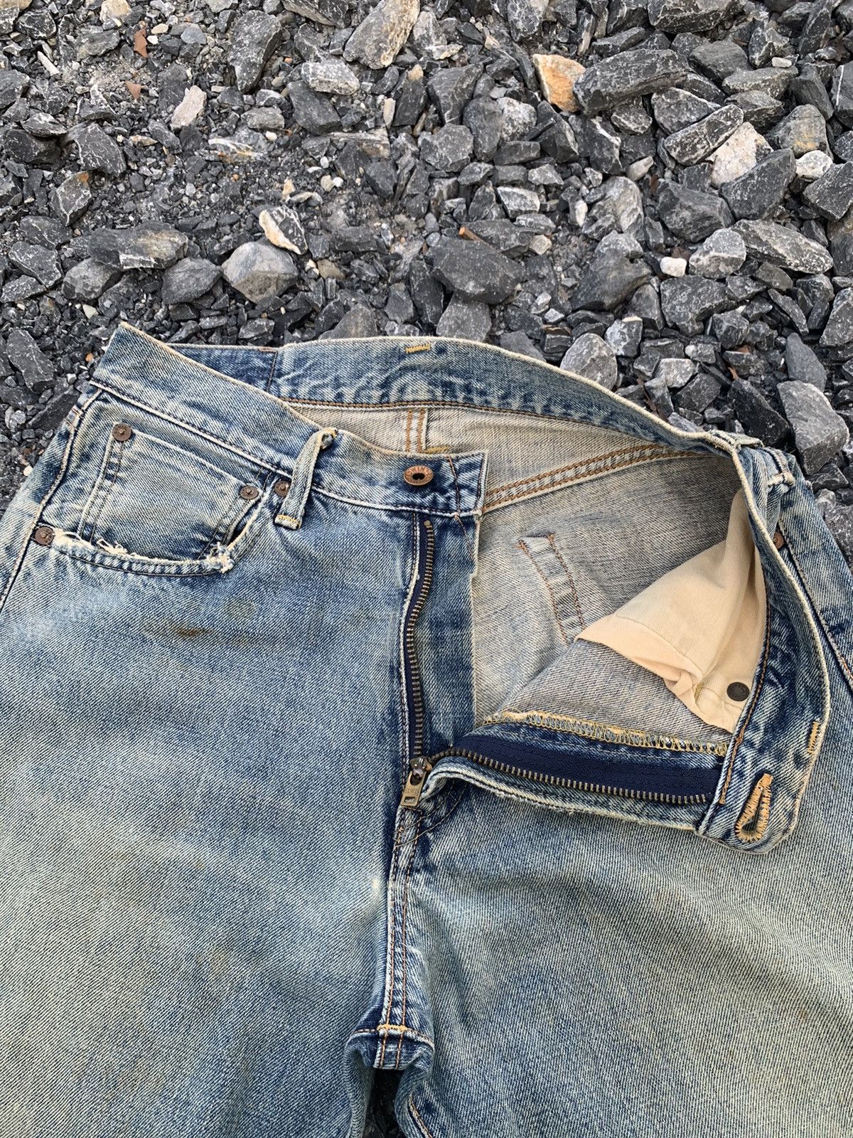 Kapital VINTAGE 505X SELVEDGE FADED JAPANESE DISTRESSED DENIM Size US 28 / EU 44 - 13 Thumbnail