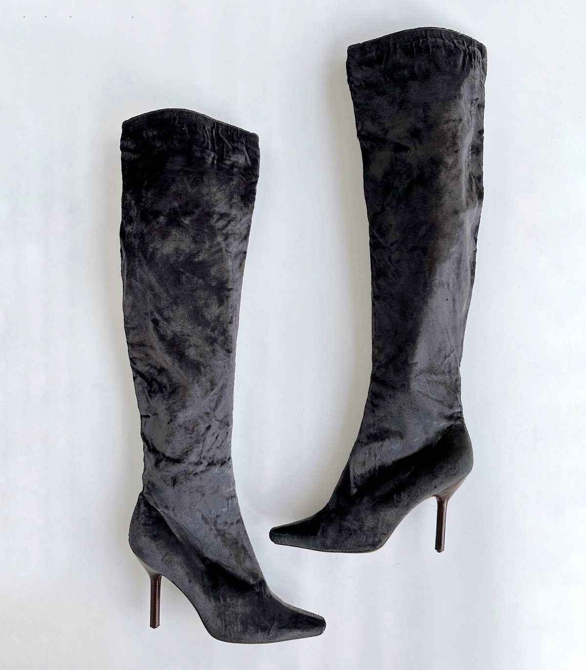 Gucci *sz38* GUCCI Tom Ford FW 1999 Velvet Stretch Boots runway Size US 8 / IT 38 - 7 Thumbnail