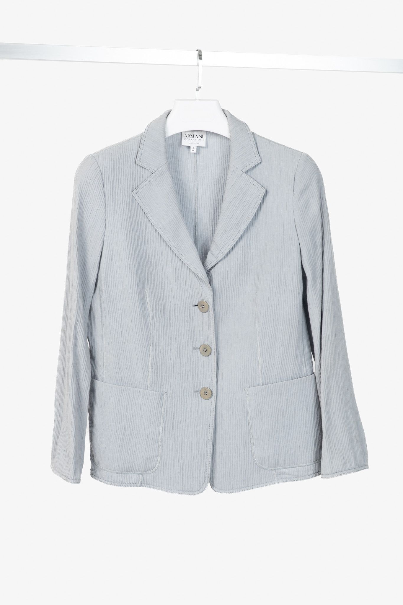 Armani Collezioni Armani Collezioni Cotton & Linen-Blend Textured Blazer Size M / US 6-8 / IT 42-44 - 1 Thumbnail