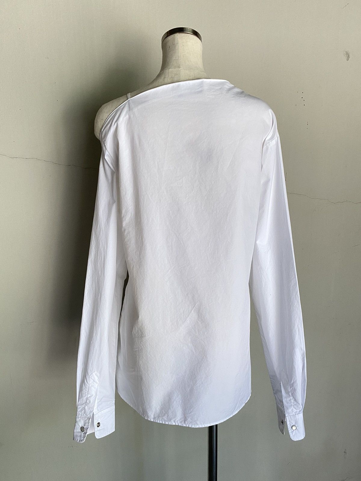 Coperni Coperni Asymmetric White Button-Up Blouse Size XS / US 0-2 / IT 36-38 - 19 Thumbnail