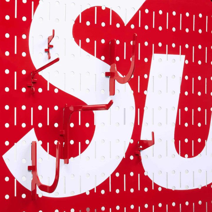 Supreme Wall Control Pegboard Panel Red (Set of 2)