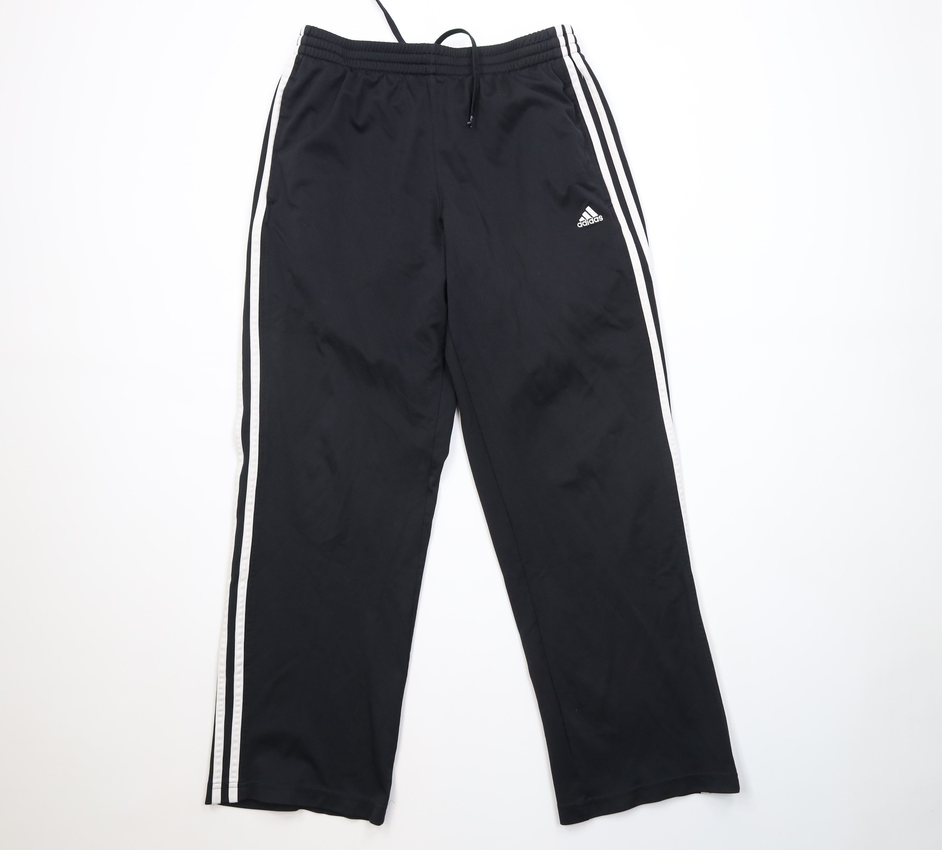 Adidas Vintage Y2K Adidas Spell Out Striped Wide Leg Pants Black Size US 34 / EU 50 - 1 Thumbnail