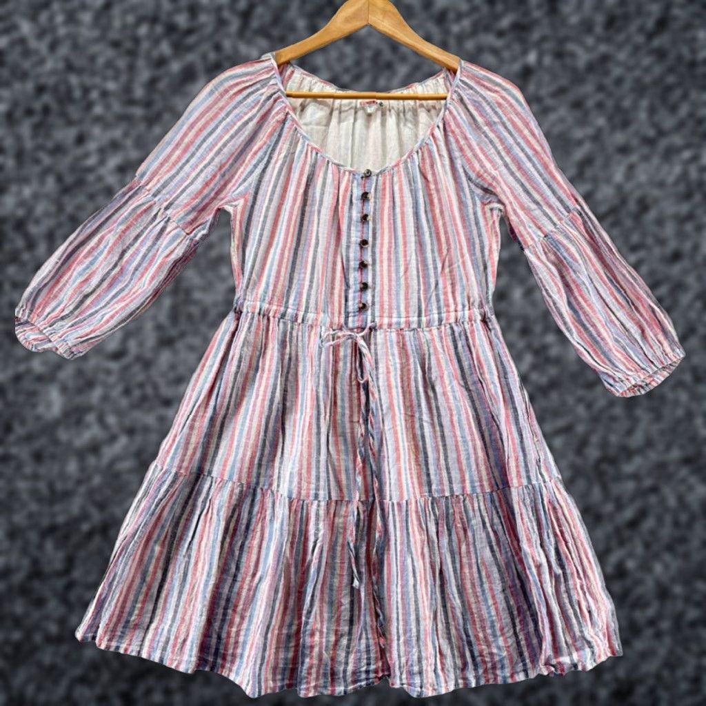 Sundry Sundry Striped Dress Long Sleeve Fit & Flare Cotton Womens Size 1 Knee Length Multicolor Casual Womens Size XS / US 0-2 / IT 36-38 - 1 Thumbnail